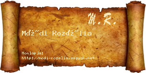 Módi Rozália névjegykártya